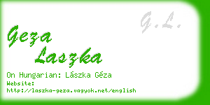 geza laszka business card