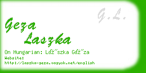 geza laszka business card